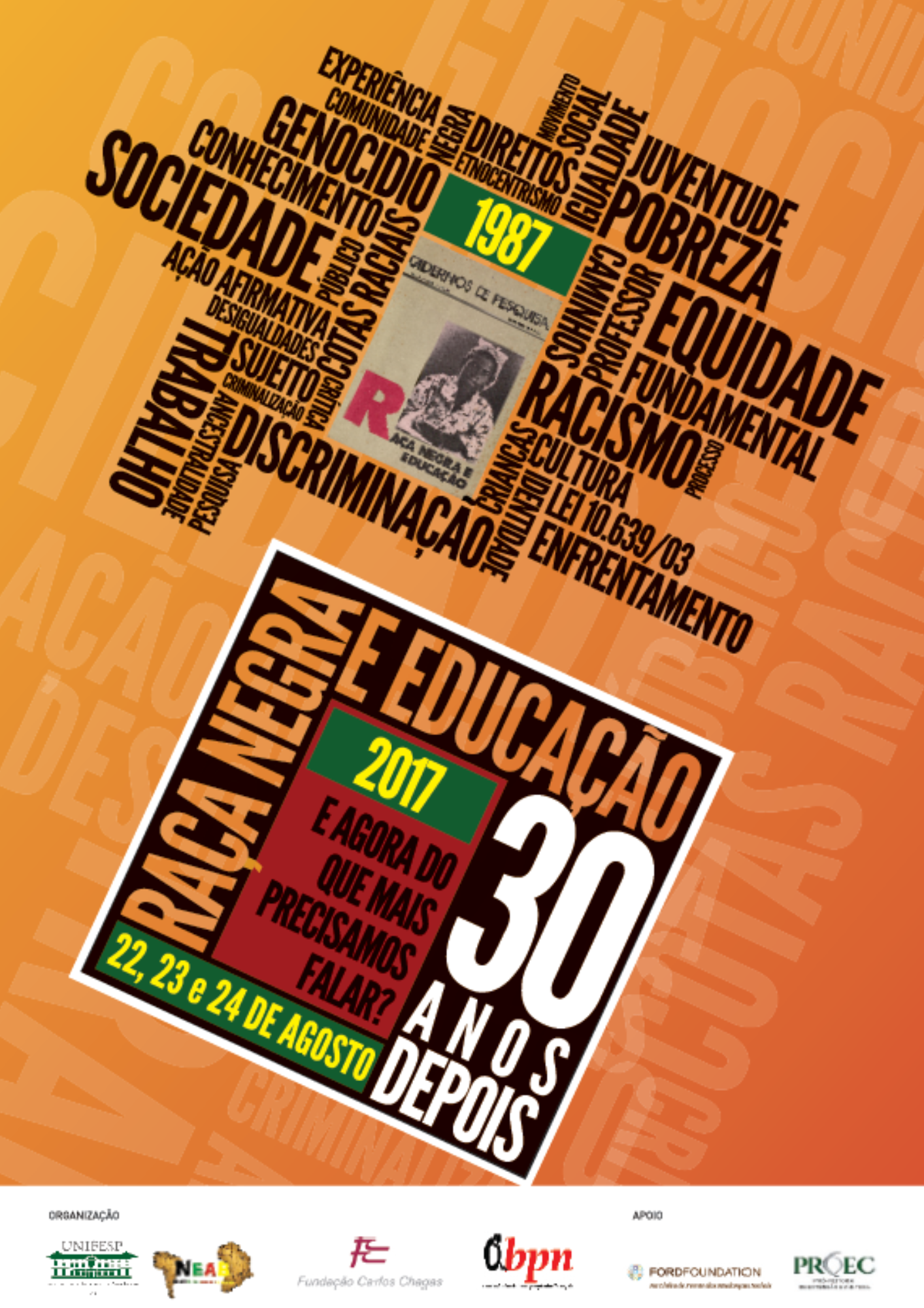 Banner do evento 30 anos Raça Negra e Educação CP