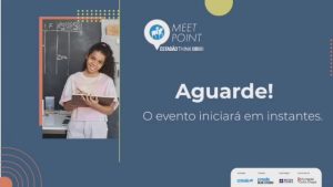 Imagem com link para vídeo do evento. Texto Meet Point Estadão Think. Aguarde! O evento começará em instantes. Logos do Estadão, Estadão Blue Studio, British Councill e Fundação Carlos Chagas