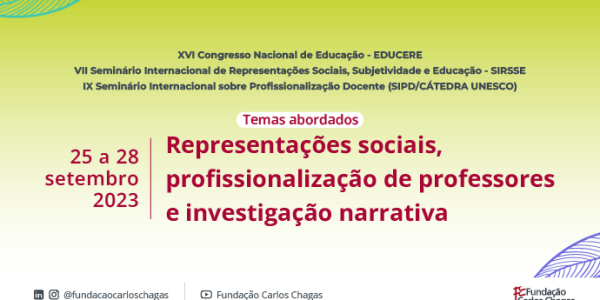Congresso Nacional de Educação (EDUCERE) reúne seminários sobre representações sociais e profissionalização docente